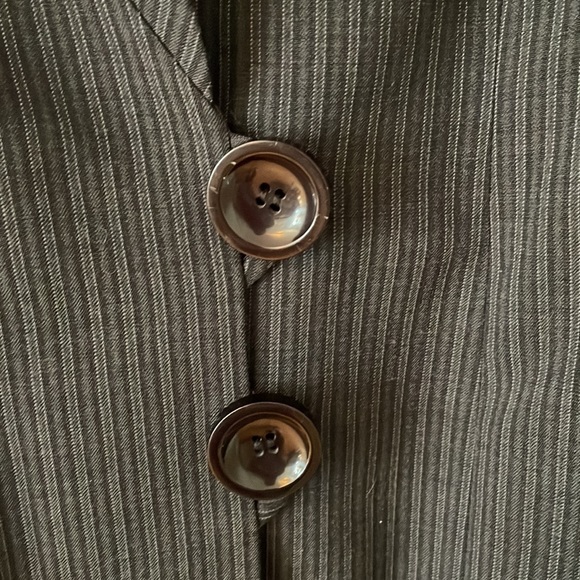 Stunning pinstripe tailored suit long blazer Christian Chenail for Muse - Picture 6 of 12